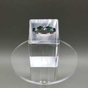 Sterling silver 925 gemstones stackable ring signed P star M Italian sz 6.25